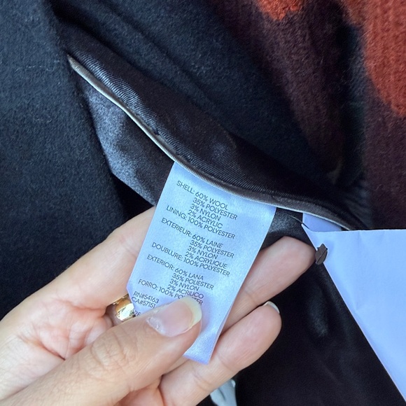 Final Offer! NWT CALVIN KLEIN B Luxe Tie Waist Wool Blend Coat, Black, size XS - Picture 7 of 7